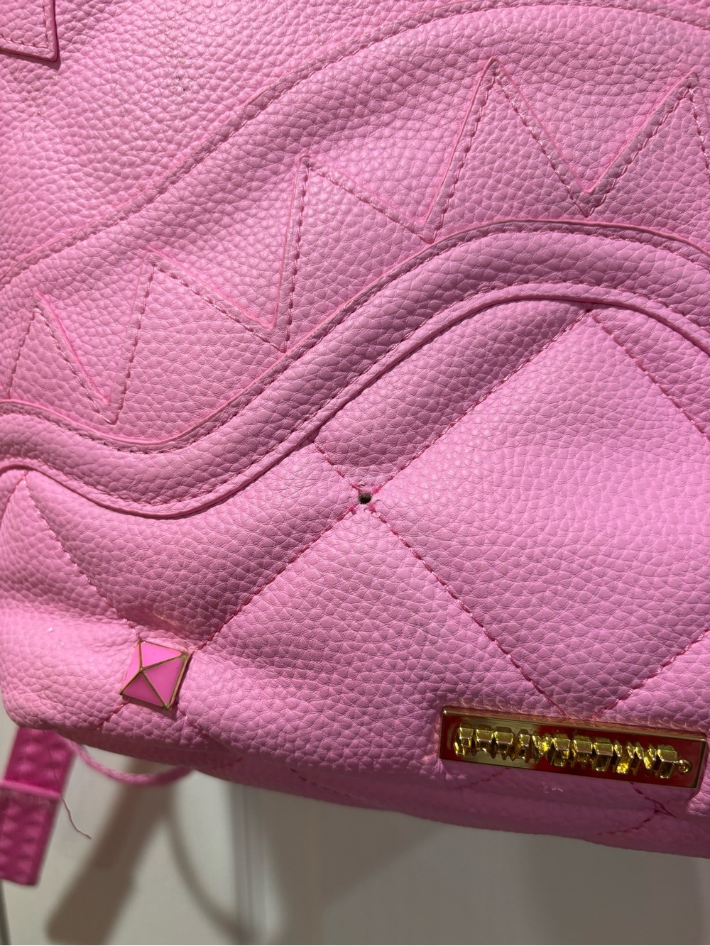 Authentic SprayGround pink Quilted Studded Backpack - Spraygroynd - Picture 3 of 11